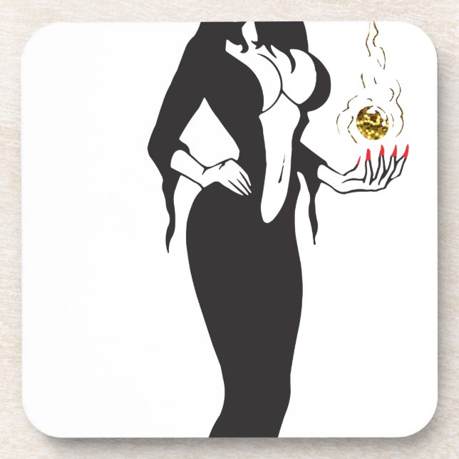 halloween vamp witch coaster (Front)