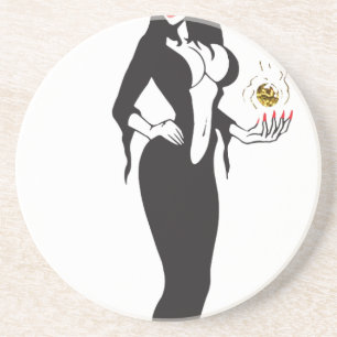 halloween vamp witch coaster