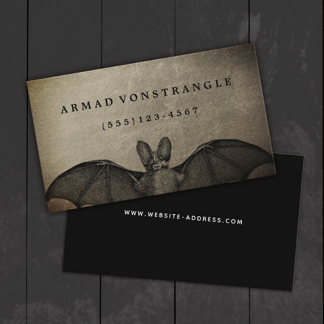 Halloween Vampire Bat Bronze  Business Card (Creator Uploaded)