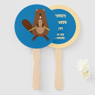 Halloween Vampire Beaver Custom Hand Fan