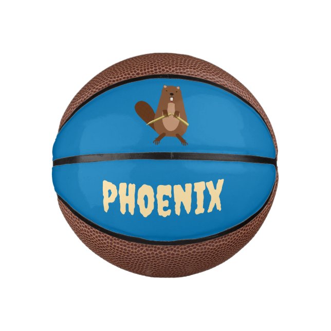 Halloween Vampire Beaver Custom Name Mini Basketball (Front)