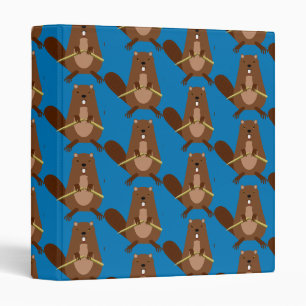 Halloween Vampire Beaver Patterned Binder