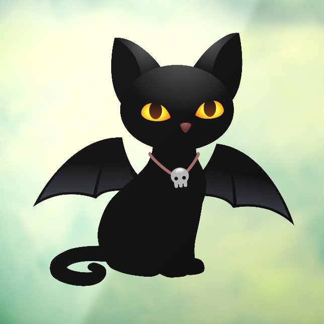Halloween Vampire Black Cat with Wings Window Clin Cling (Sheet 3)