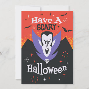 HALLOWEEN VAMPIRE CARTOON HOLIDAY CARD