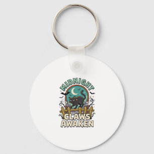Halloween Vampire Cat Midnight Mischief Keychain