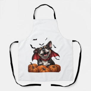 Halloween Vampire Dog with Pumpkins Classic T-Shir Apron