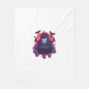 Halloween Vampire Gamer Fleece Blanket