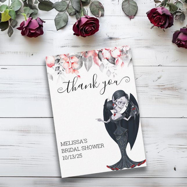 Halloween Vampire thank you Bridal Shower  Card (Creator Uploaded)