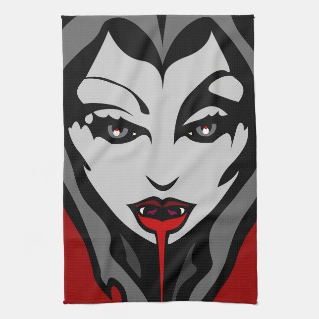 Halloween Vampire Towel Cool Halloween Tea Towels (Vertical)
