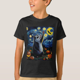 Halloween Van Gogh' Starry Night Opossum Pumpkins T-Shirt