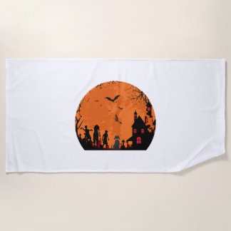 halloween vector beach towel