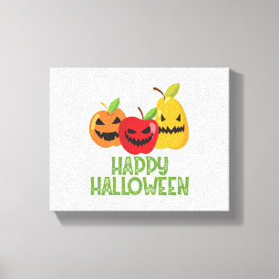 Halloween Vegan Happy Halloween Pumpkin Vegetarian Canvas Print