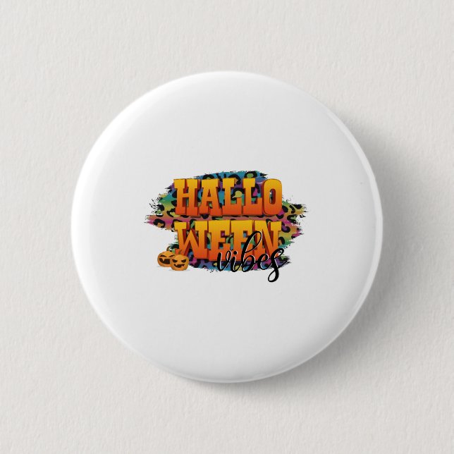 Halloween vibes   2 inch round button (Front)