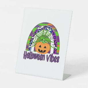 Halloween Vibes Birthday Pedestal Sign