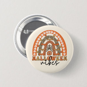 Halloween Vibes Boho Rainbow Fall Halloween 2 Inch Round Button