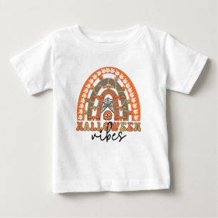Halloween Vibes Boho Rainbow Fall Halloween Baby T-Shirt