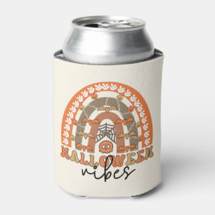 Halloween Vibes Boho Rainbow Fall Halloween Can Cooler