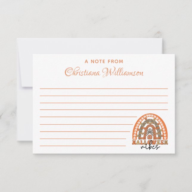 Halloween Vibes Boho Rainbow Fall Halloween Card (Front)