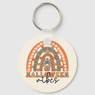 Halloween Vibes Boho Rainbow Fall Halloween Keychain