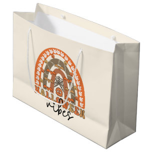 Halloween Vibes Boho Rainbow Fall Halloween Large Gift Bag