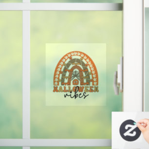 Halloween Vibes Boho Rainbow Fall Halloween Window Cling