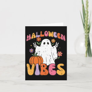 Halloween Vibes Ghost Peace Costume Groovy Women G Card