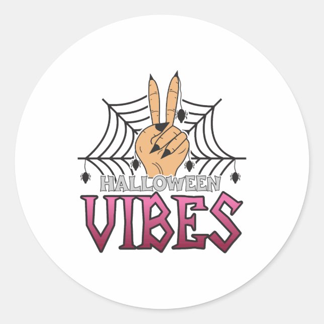 Halloween Vibes, Halloween, Scary, Costume Classic Round Sticker (Front)