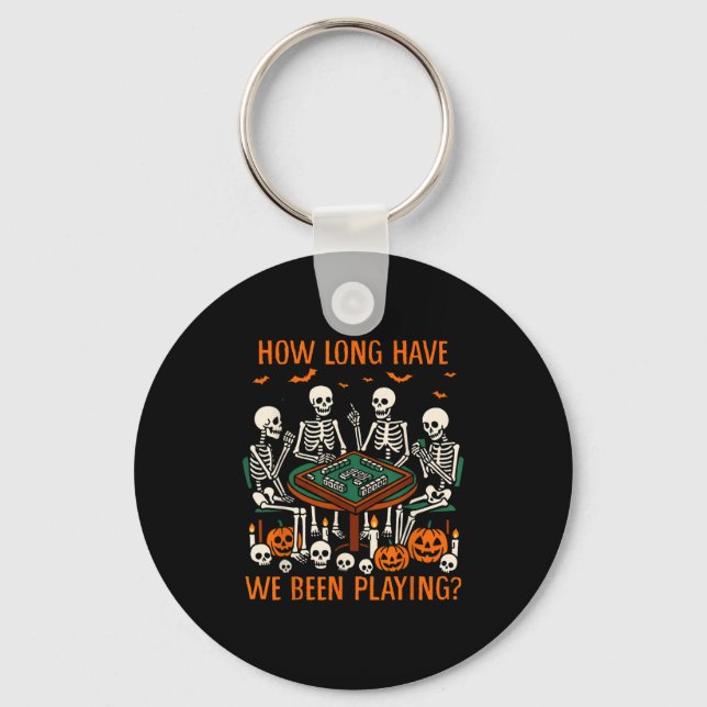 Halloween Vibes Mahjong Lover How Long Have We Bee Keychain (Front)