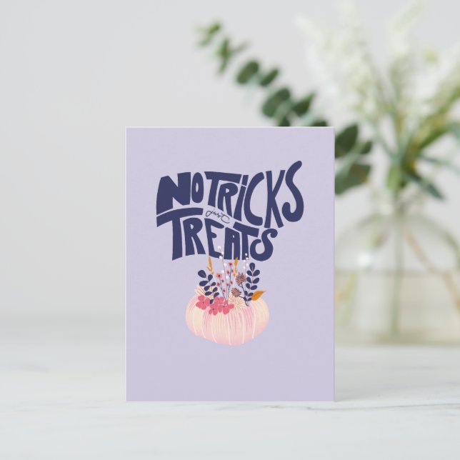Halloween Vibes ・ No Tricks, just Treats Postcard (Standing Front)