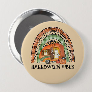 Halloween Vibes – Orange Rainbow 4 Inch Round Button