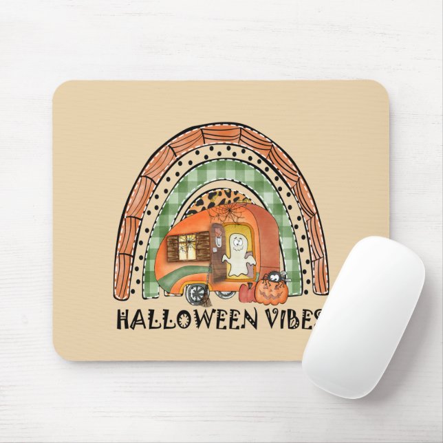 Halloween Vibes – Orange Rainbow Mouse Pad (With Mouse)