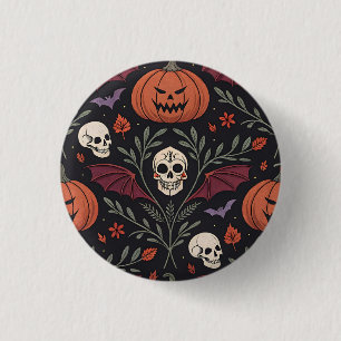 Halloween Vibes Pattern 1 Inch Round Button