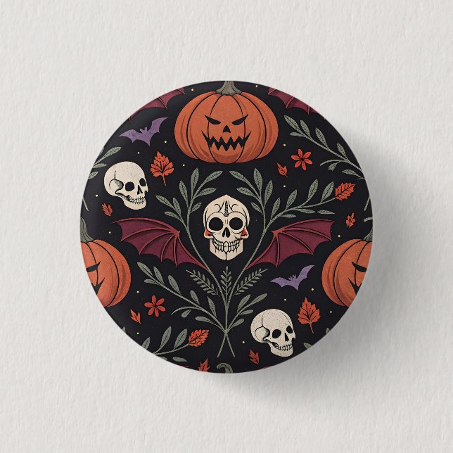 Halloween Vibes Pattern 1 Inch Round Button (Front)