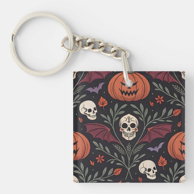 Halloween Vibes Pattern Keychain (Front)