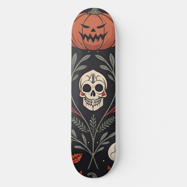 Halloween Vibes Pattern Skateboard (Front)