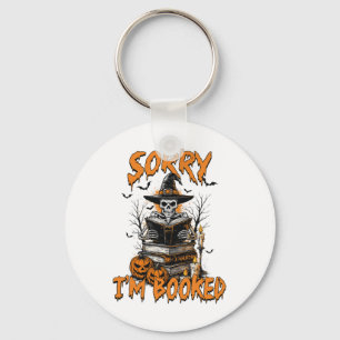 Halloween Vibes Reading Book Lover Bookish Sorry I Keychain