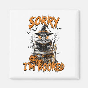 Halloween Vibes Reading Book Lover Bookish Sorry I Magnet