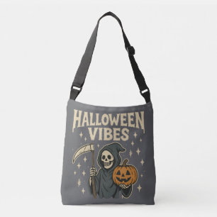 Halloween Vibes Reaper -Gray Crossbody Bag
