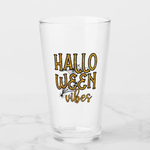 Halloween Vibes – Sparkly Gold Text Glass