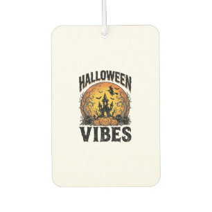 Halloween Vibes Vintage Haunted Moon Shirt Design_ Air Freshener
