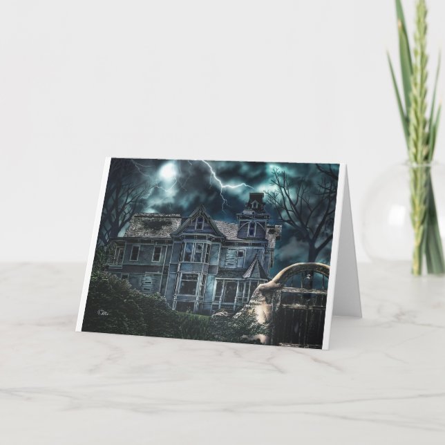 Halloween Victorian House Card (Front)