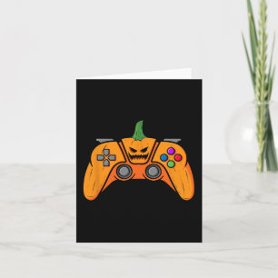 Halloween Video Game Controller With Pumpkin Face  Card