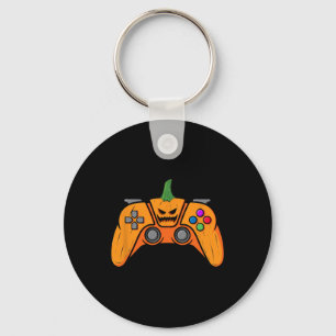 Halloween Video Game Controller With Pumpkin Face  Keychain
