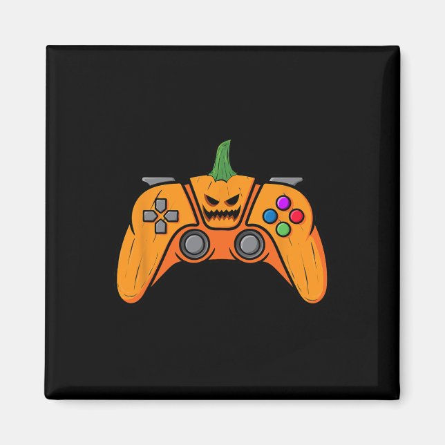 Halloween Video Game Controller With Pumpkin Face  Magnet (Front)