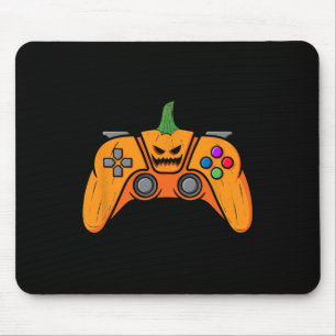 Halloween Video Game Controller With Pumpkin Face Mouse Pad