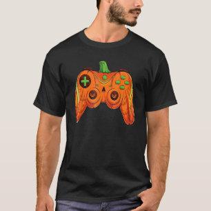 Halloween Video Game Controller With Pumpkin Face  T-Shirt