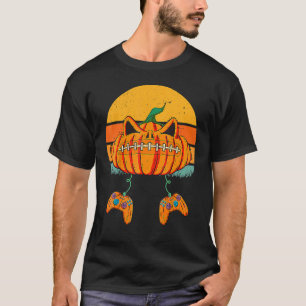 Halloween Video Game Controller With Pumpkin Face T-Shirt