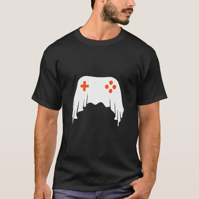 Halloween Video Game Ghost Controller T-Shirt (Front)