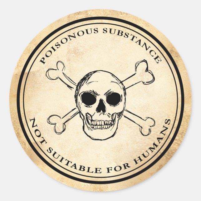 Halloween vintage apothecaire poison étiquette crâ (Devant)