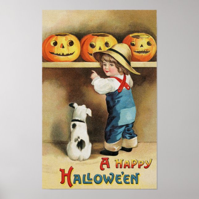 Halloween Vintage Art Poster (Front)